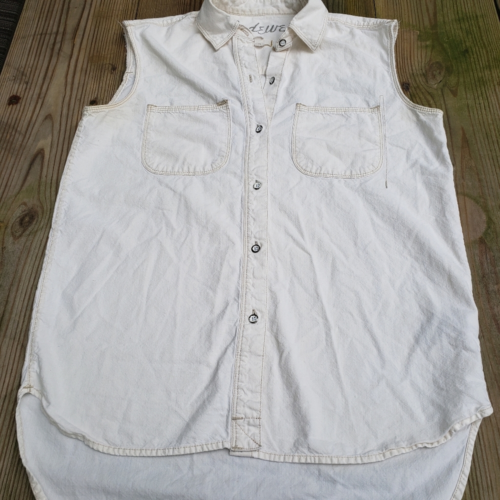 Madewell White Sleeveless top